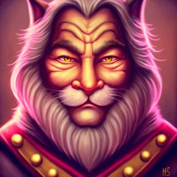 A lion man with a gray beard Stock Illustration