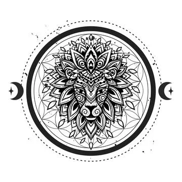 Lion mandala head. Vector illustration. Leo zodiac sign. Stock Illustration