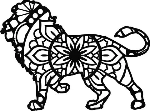 Lion mandala Stock Illustration