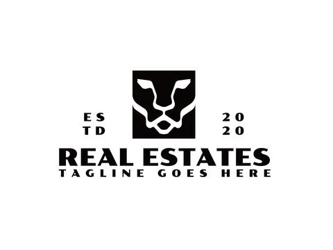 Lion mark logo design template Illustrazione stock