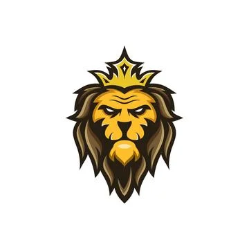 Lion Mascot Logo Design Vector Template Stock Illustration