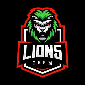 Lion mascot logo Stock Illustration