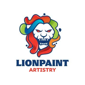 Lion Paint Logo Stock Illustration