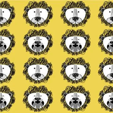 Lion pattern Stock Illustration