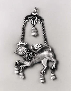 Lion Pendant probably second half 19th century Western Europe. Lion Pendant.. Stock Photos