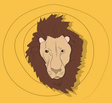 Lion portrait, on a colored  background Illustrazione stock