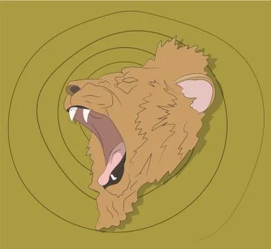 Lion portrait, on a colored  background Stock Illustration