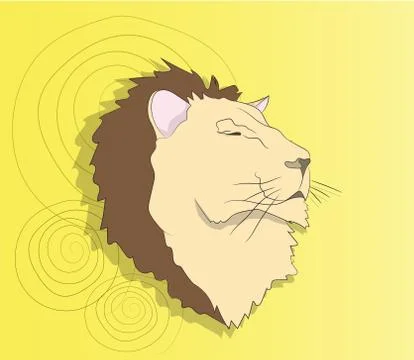 Lion portrait, on a colored  background Stock-Illustration