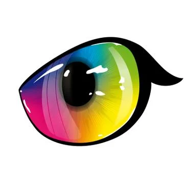 Lion rainbow eye Stock Illustration