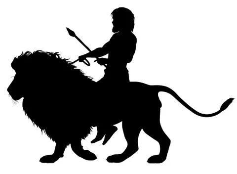 Lion rider Stock Illustration