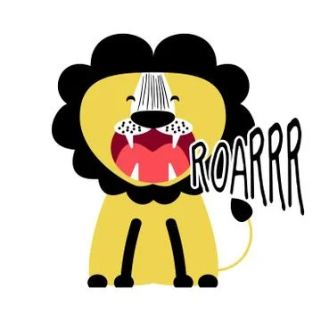 Lion roarr Stock Illustration
