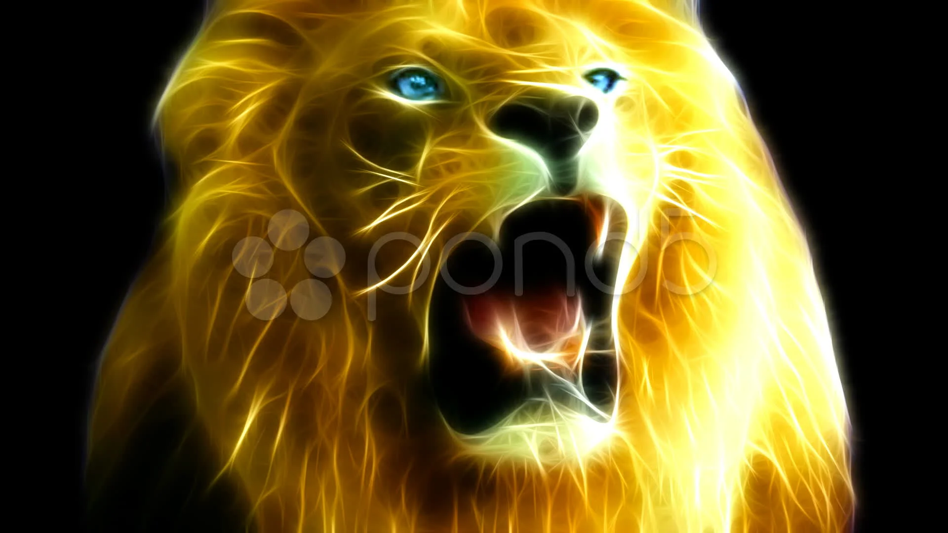 Lion Roars - Fractal Rendering HD, Stock Video