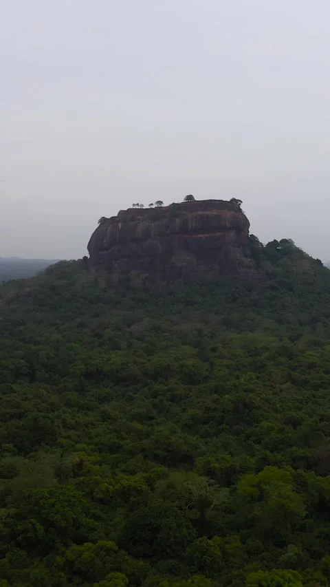 The Lion Rock and Pidurangala rockin Sigiriya, Sri Lanka. Stock Footage 252185809
