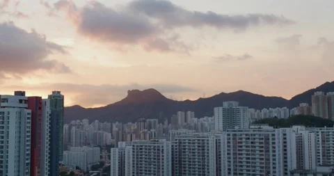 Lion rock mountain at sunset time Stock-Footage 159185154