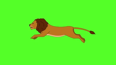 Lion Running Cycle Loop Green Screen Stock Footage 305724837