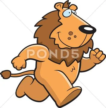 Lion Running Stock Illustration