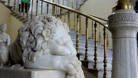 Lion sculpture in the castle of chapultepec Video stock 157741809