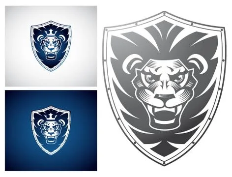Lion on a Shield Stock Illustration