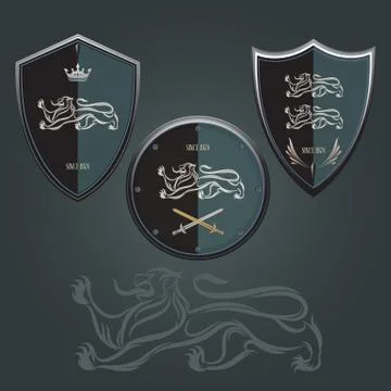 Lion shield Stock Illustration
