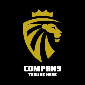 Lion in shield logo Stock Illustration