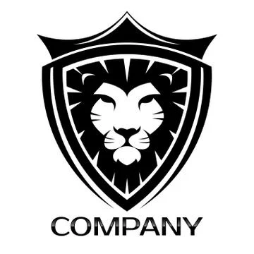 Lion shield logo Illustrazione stock