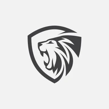 Lion shield logo Stock Illustration