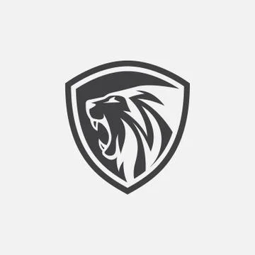 Lion shield logo Stock Illustration