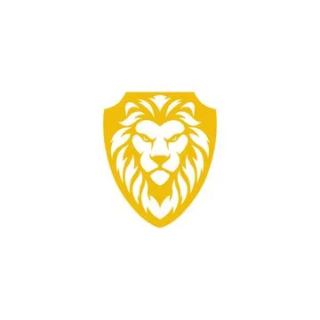 Lion shield logo vector design Stock Illustration