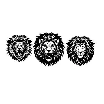 Lion silhouette head Stock Illustration