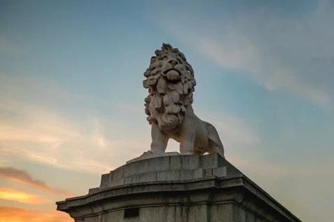 Lion Statue In The City Of London Stock Photos