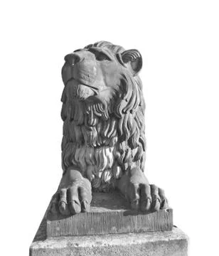 Lion statue isolated Stock Photos