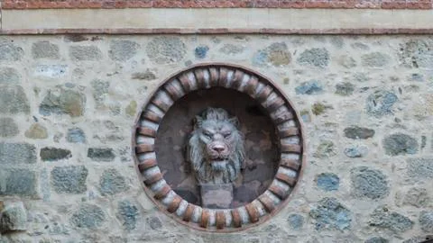 Lion stone decoration Stock Photos