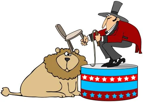 Lion tamer Stock Illustration