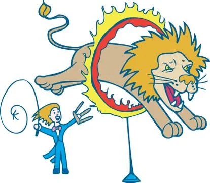 Lion tamer Stock Illustration