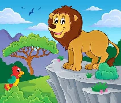 Lion theme image - eps10 vector illustration. Stock Illustration