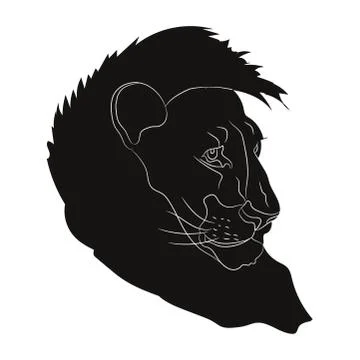 Lion vector, drawing silhouette, vector Stock Illustration