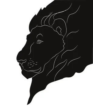 Lion vector, drawing silhouette, vector Illustrazione stock