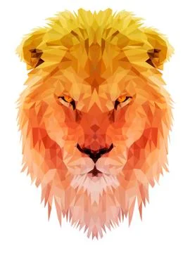 Lion vector polygon triangulate Stock Illustration
