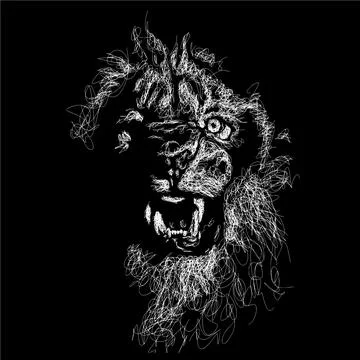 Lion vector sketch illustration Stock Illustration