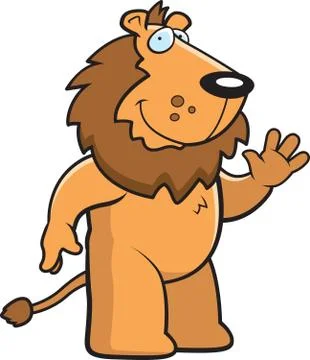 Lion Waving 스톡 일러스트