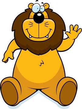 Lion Waving Stock Illustration