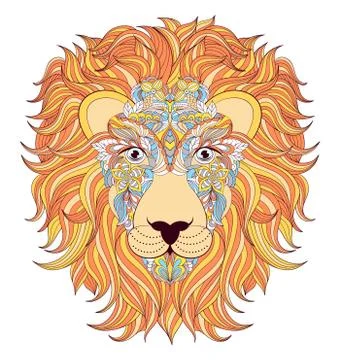 Lion on white background. Stock Illustration