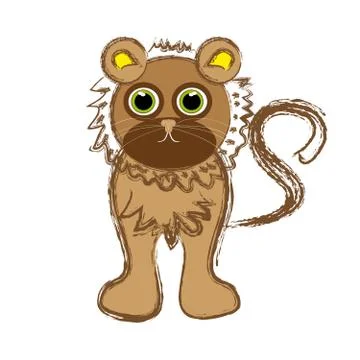 Lion on white background Stock Illustration