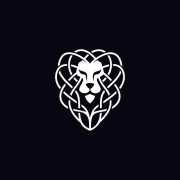 Lion with wire frame technology Logo Stock Illustration