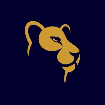 Lioness logo design, vector illustration Stock Illustration