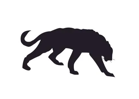 Lioness silhouette, vector, Stock-Illustration