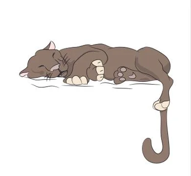 Lioness sleeping, vector Illustrazione stock