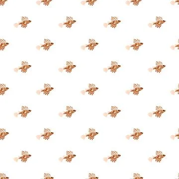 Lionfish vector seamless pattern for underwater design イラスト素材