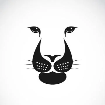 Lions face negative space Stock Illustration