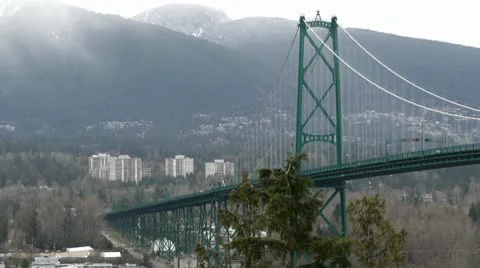Lions Gate Bridge Stock Footage 10765324